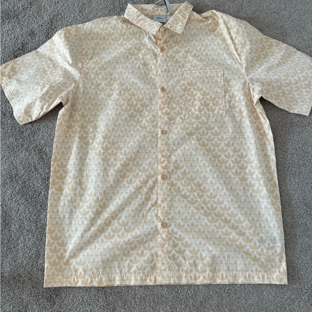 Brand new adidas logo button up shirt